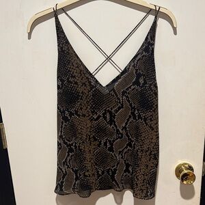 Zara Black and Brown Snake Print Tank Top